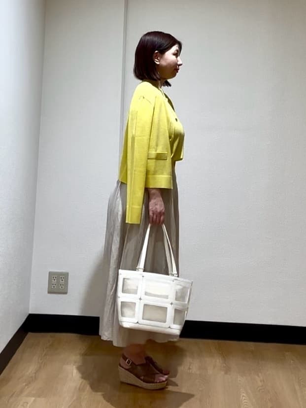 MIKIKOさんの「UNTITLED｜◆【配色カラー/アンサンブル可能】キレイめ カーディガンニット」を使ったコーディネート