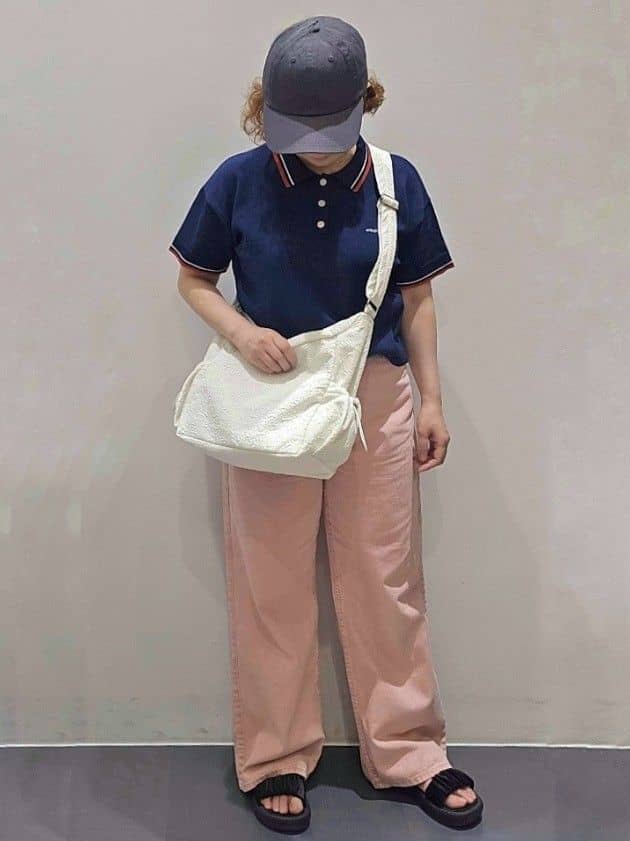 ゆきをさんの「OPAQUE.CLIP｜◆ロゴ刺繍ポロニット【洗濯機洗い可／抗ピル】」を使ったコーディネート