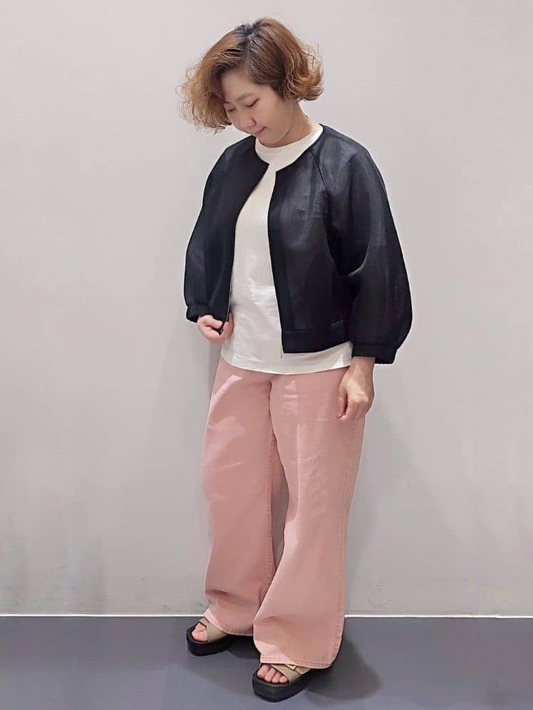 ゆきをさんの「OPAQUE.CLIP｜◆スポンディッシュシアーノーカラーブルゾン【洗濯機洗い可】」を使ったコーディネート