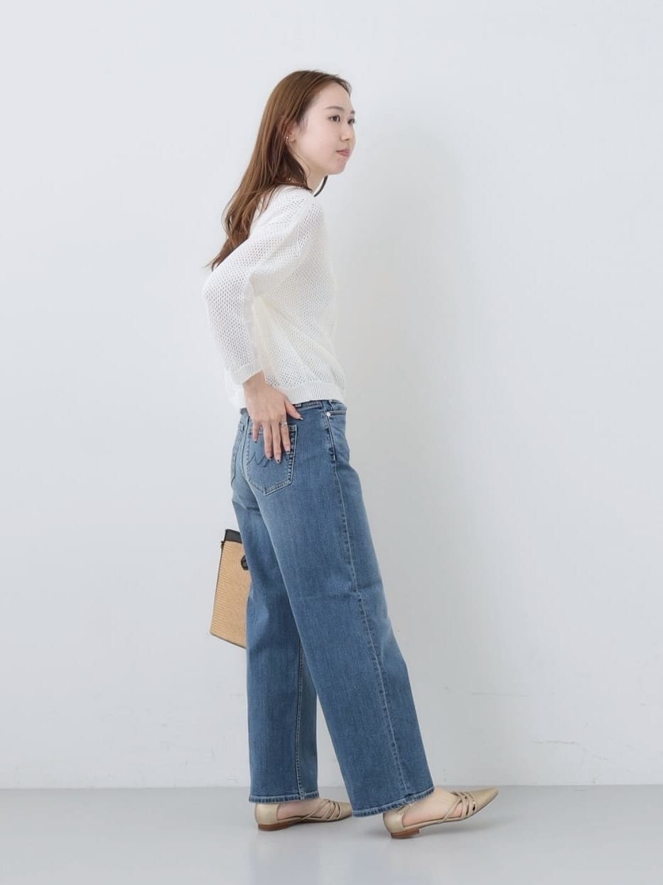 mitsukiさんの「INDIVI｜【褒められデニム】ワイドストレート デニムパンツ」を使ったコーディネート