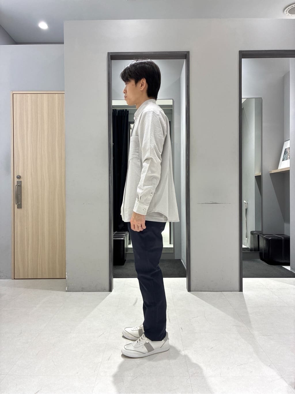 わいずみさんの「TAKEO KIKUCHI｜【抗菌防臭/シーズンレス】シアサッカー ジャージシャツ」を使ったコーディネート