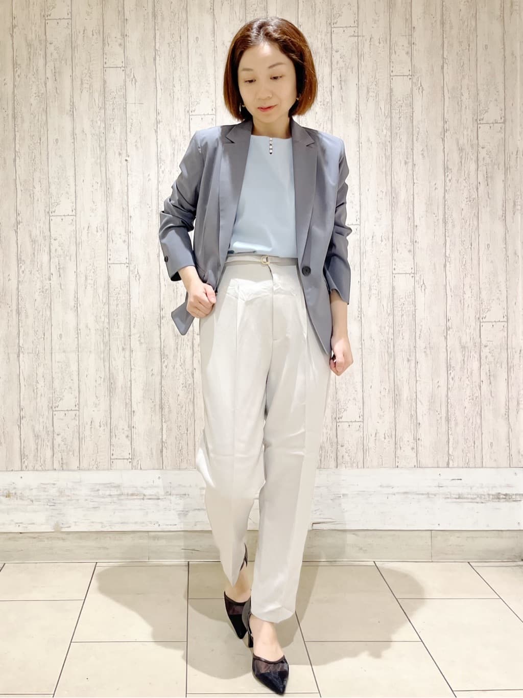 kcさんの「index｜ストレッチテーパードパンツ【洗濯機洗い可／吸水速乾／防シワ】」を使ったコーディネート