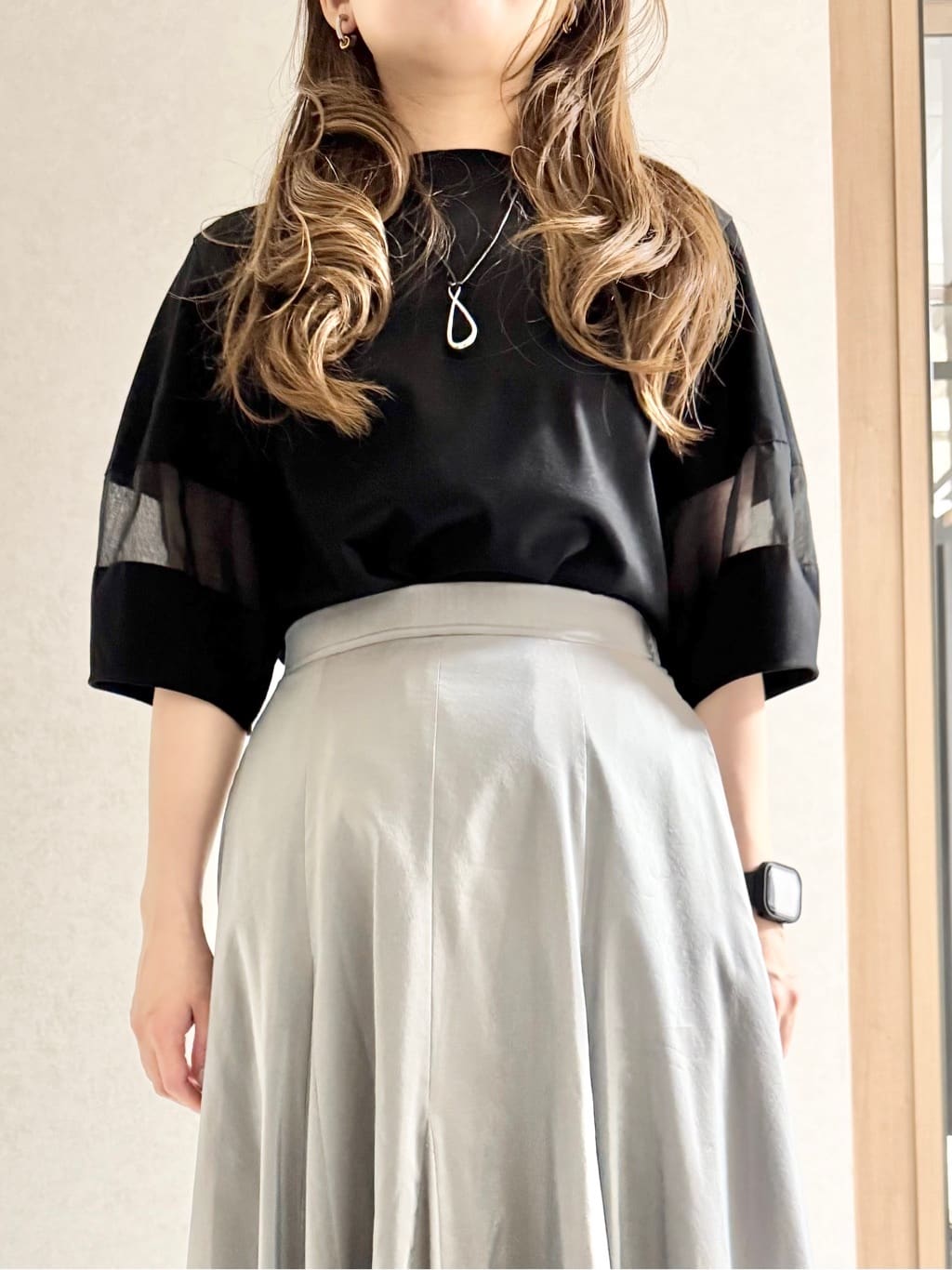 sayuさんの「UNTITLED｜◆【二の腕カバー/接触冷感】袖オーガンジープルオーバー」を使ったコーディネート