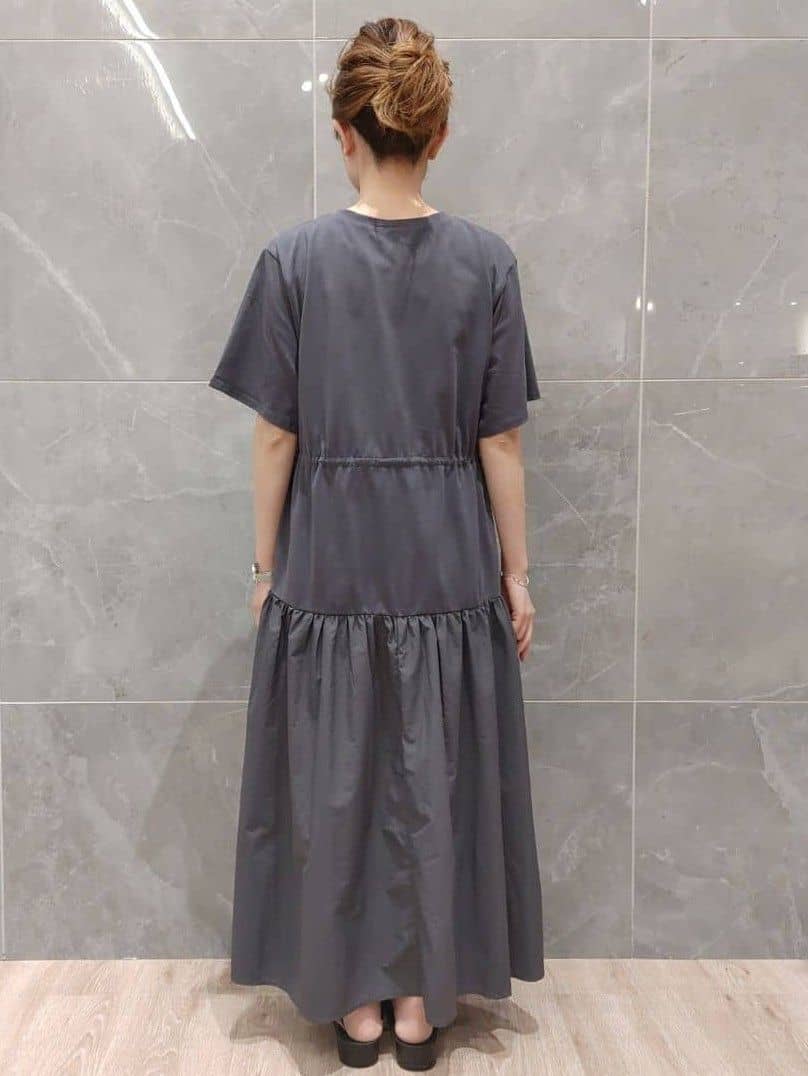 ryonさんの「OPAQUE.CLIP｜◆フィット＆フレアドッキングワンピース【洗濯機洗い可】」を使ったコーディネート