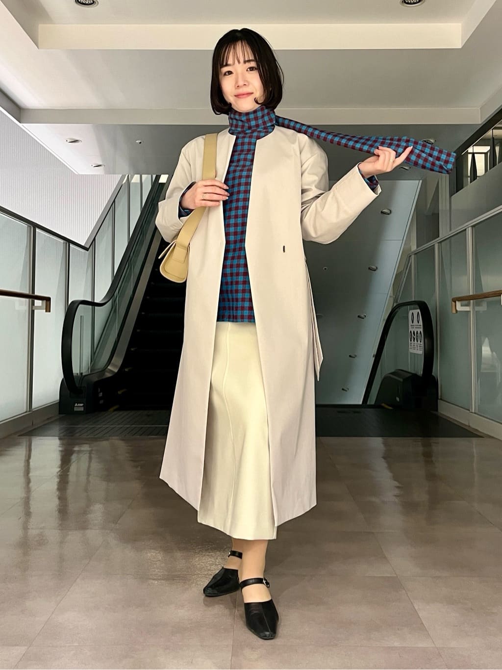 ちりんさんの「UNTITLED｜◆【セットアップ可能】ギンガムチェック ブラウス」を使ったコーディネート