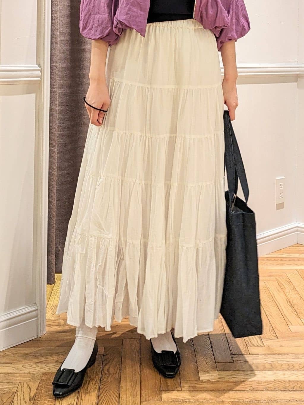 saoriさんの「DRESSTERIOR｜◆洗える/コットンボイルティアードスカート」を使ったコーディネート