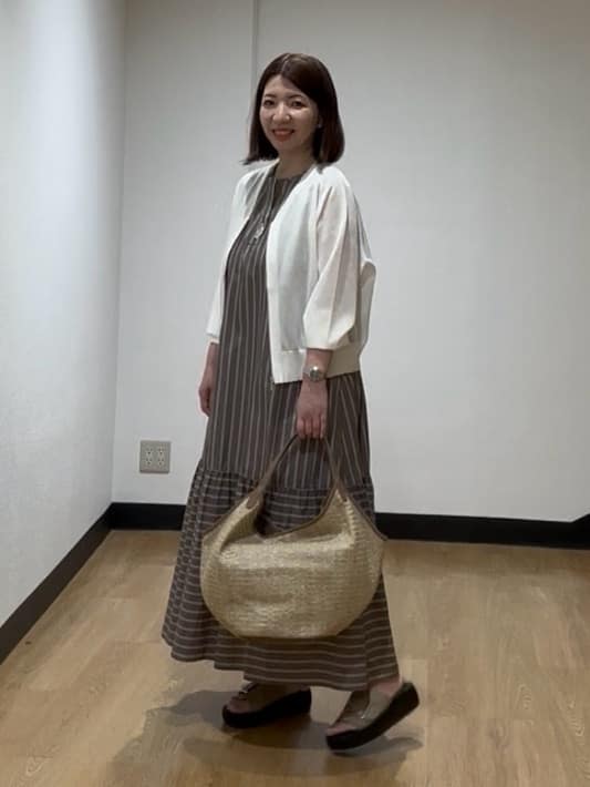 MIKIKOさんの「UNTITLED｜◆【洗える/夏ワンピ】ストライプワンピース」を使ったコーディネート