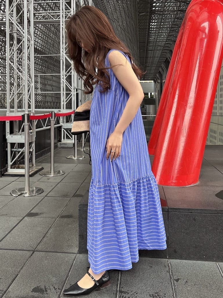 R.Kさんの「UNTITLED｜◆【洗える/夏ワンピ】ストライプワンピース」を使ったコーディネート