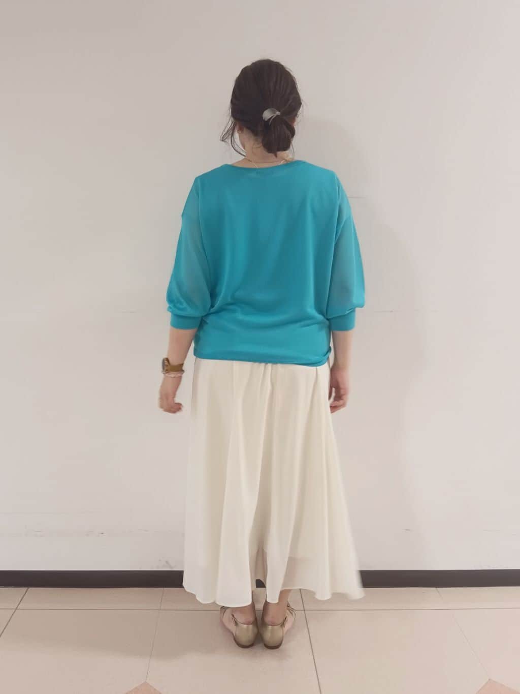 kaoさんの「INDIVI｜◆【洗える／シアーラメ】レイヤード風ニット」を使ったコーディネート