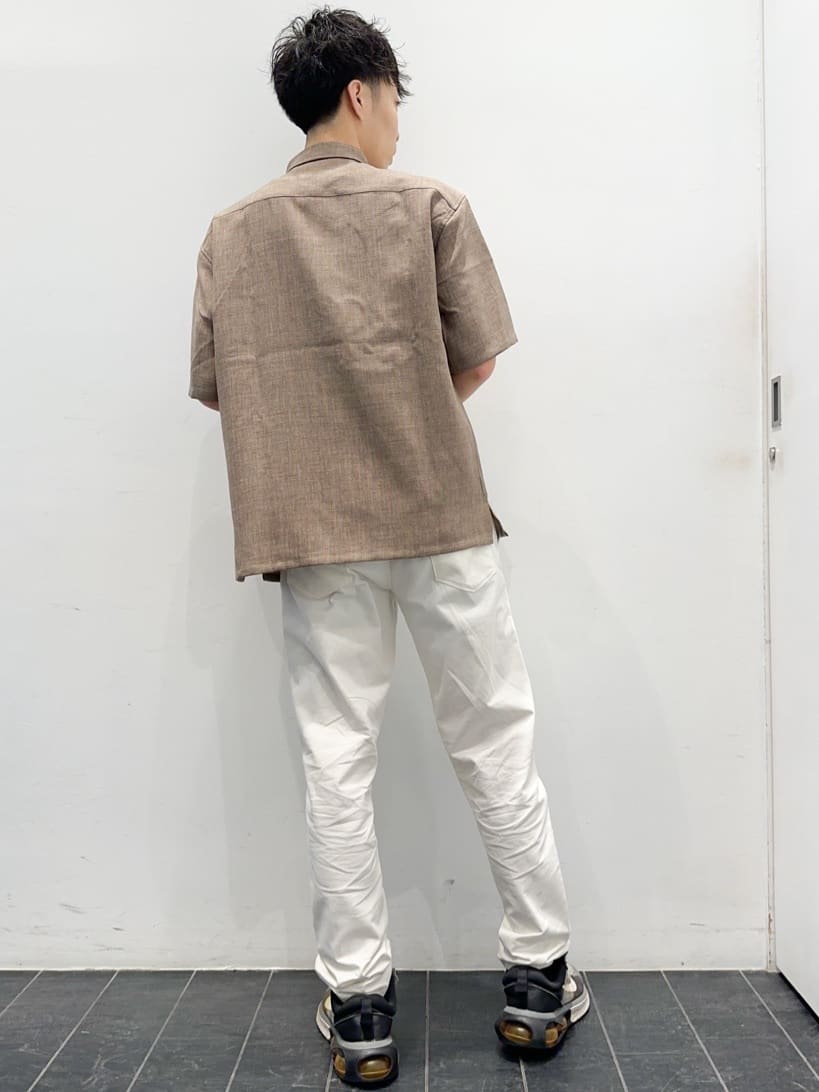 ちびちゃんさんの「THE SHOP TK｜◆リネンライク半袖シャツ セットアップ可」を使ったコーディネート