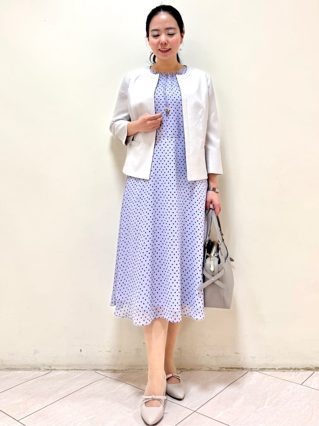rincoさんの「Reflect｜◆【夏SALE／WEB先行カラーあり／マシンウォッシュ可】コツキ幾何柄ワンピース」を使ったコーディネート