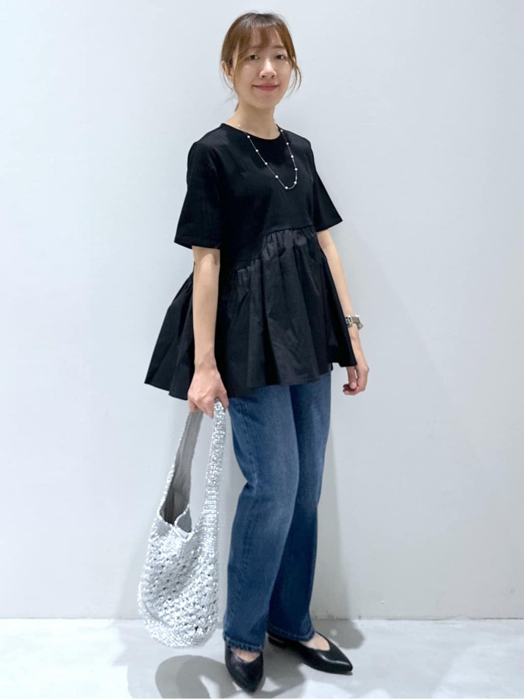 yukaさんの「OPAQUE.CLIP｜◆ペプラムドッキングカットソー【洗濯機洗い可】」を使ったコーディネート
