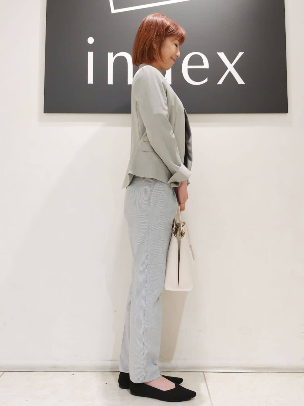 n.さんの「index｜◆ストレッチノーカラージャケット／セットアップ対応可【洗える／イージーアイロン／抗ピル】」を使ったコーディネート