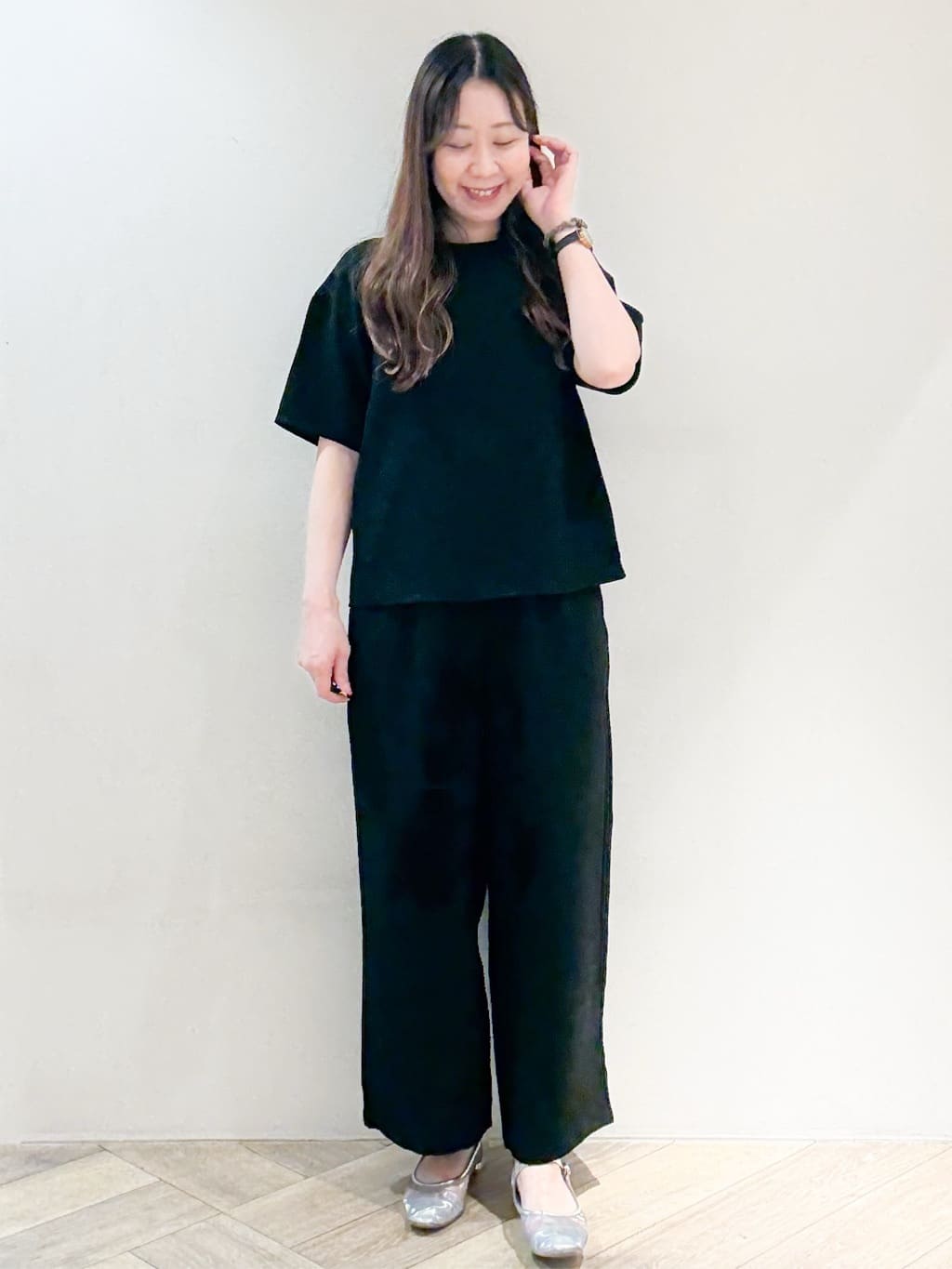 sayaさんの「index｜◆ストレッチジャカード2WAYリボントップス／セットアップ対応可【洗濯機洗い可】」を使ったコーディネート