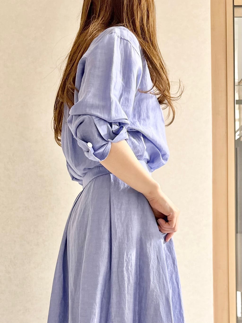 sayuさんの「UNTITLED｜◆【セットアップ可能/手洗い可】リネン混フレアスカート」を使ったコーディネート
