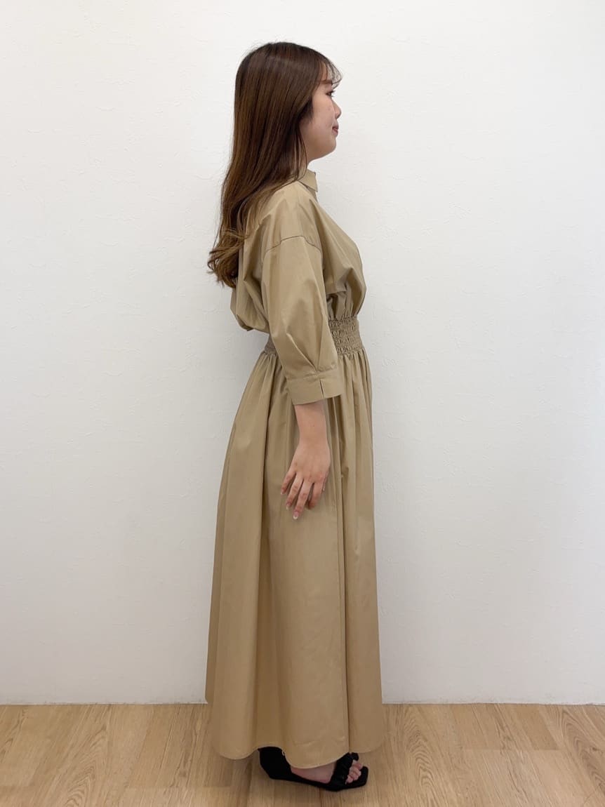 Haruさんの「OPAQUE.CLIP｜◆《5色展開》フィット＆フレアシャツワンピース【洗濯機洗い可】」を使ったコーディネート
