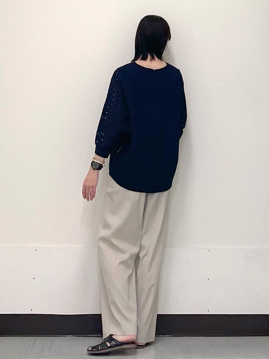 ikueさんの「INDIVI｜◆【洗える／体型カバー】レースコンビトップス」を使ったコーディネート