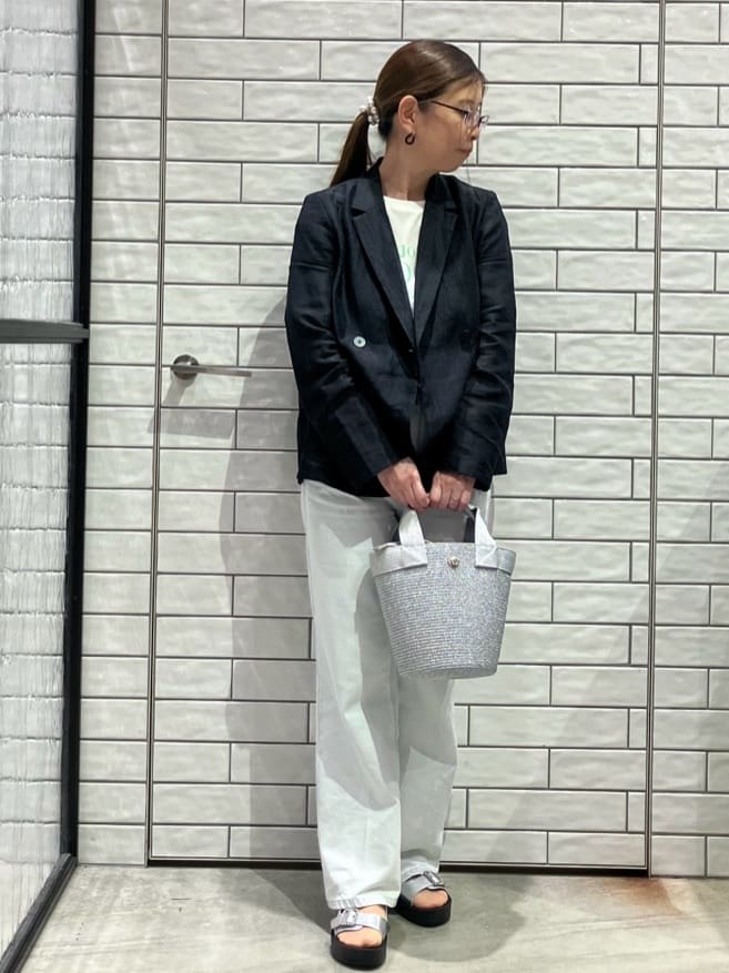 KAOさんの「OPAQUE.CLIP｜麻調シアーダブルブレストテーラードジャケット【洗濯機洗い可】」を使ったコーディネート