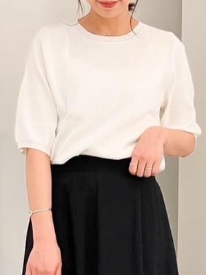 kanakoさんの「grove｜ひんやり多機能・やわらかドライタッチ五分袖プルオーバー」を使ったコーディネート