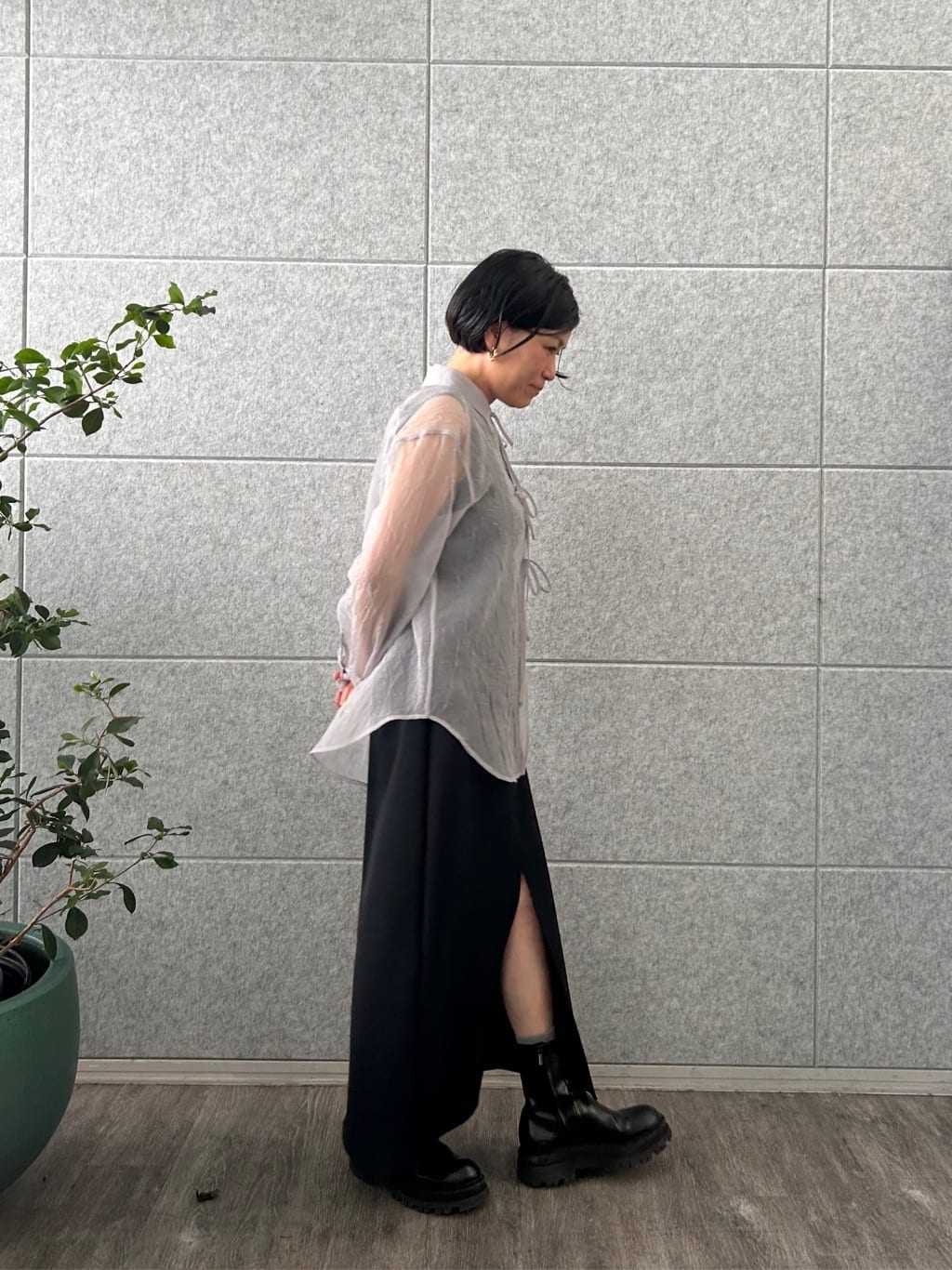 yukoさんの「CODE A｜slit jersey dress」を使ったコーディネート