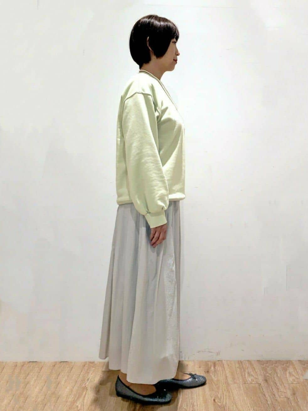 SHIMAKOさんの「OPAQUE.CLIP｜◆シアーヴィンテージイージーフレアスカート【洗濯機洗い可】」を使ったコーディネート