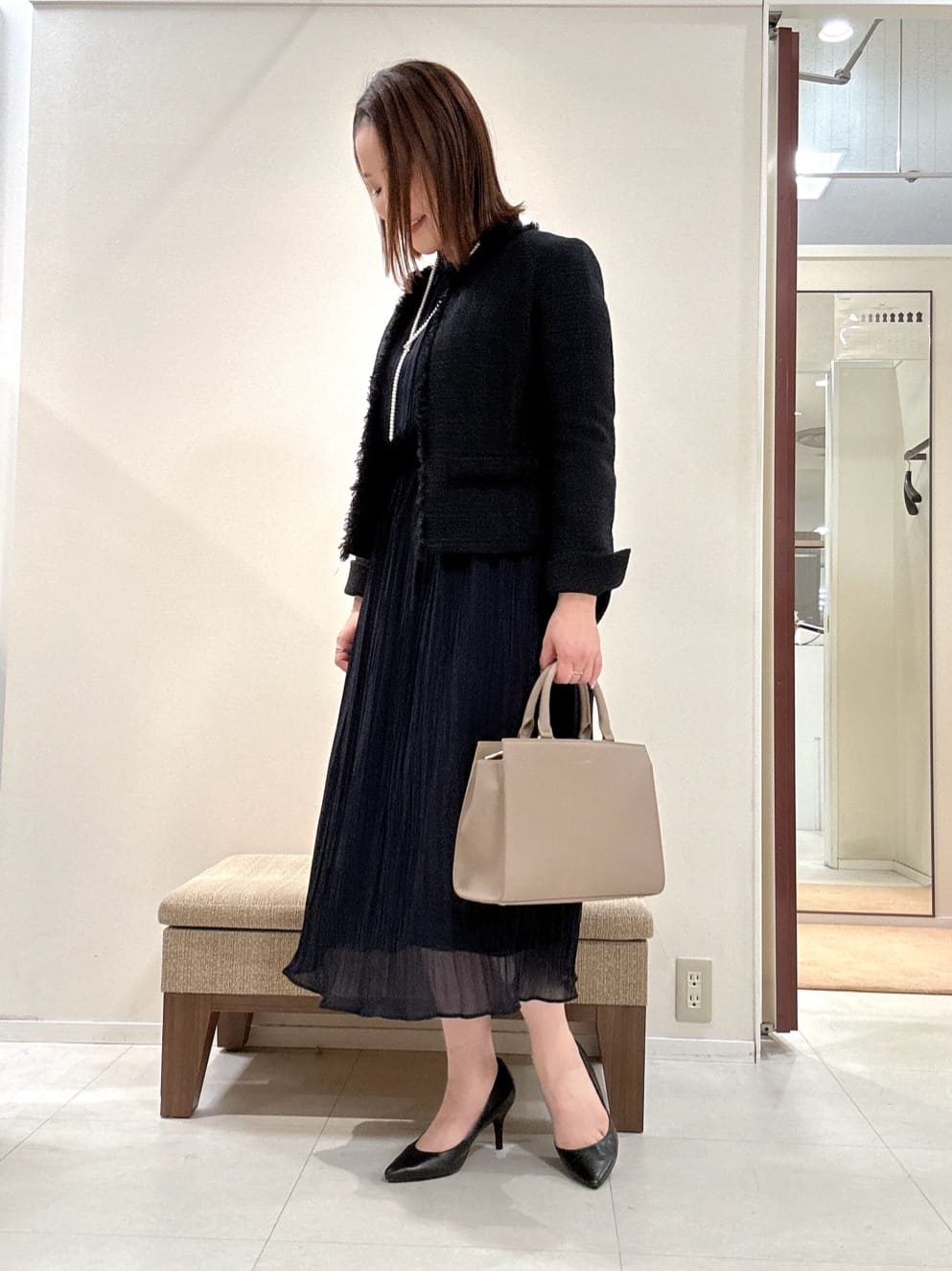 YUIさんの「UNTITLED｜【セレモニー】パール調フリークリップネックレス」を使ったコーディネート