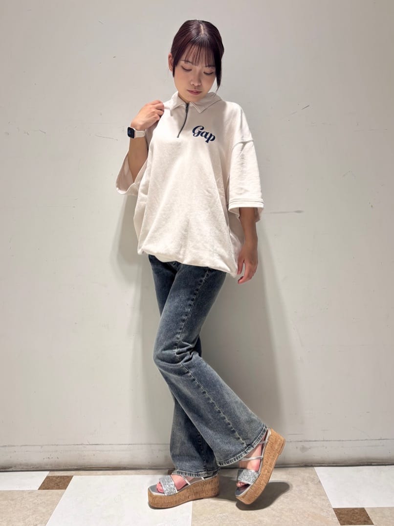 せらら⭐️さんの「ESPERANZA｜グリッター&times;クリアベルト 厚底コルクサンダル」を使ったコーディネート