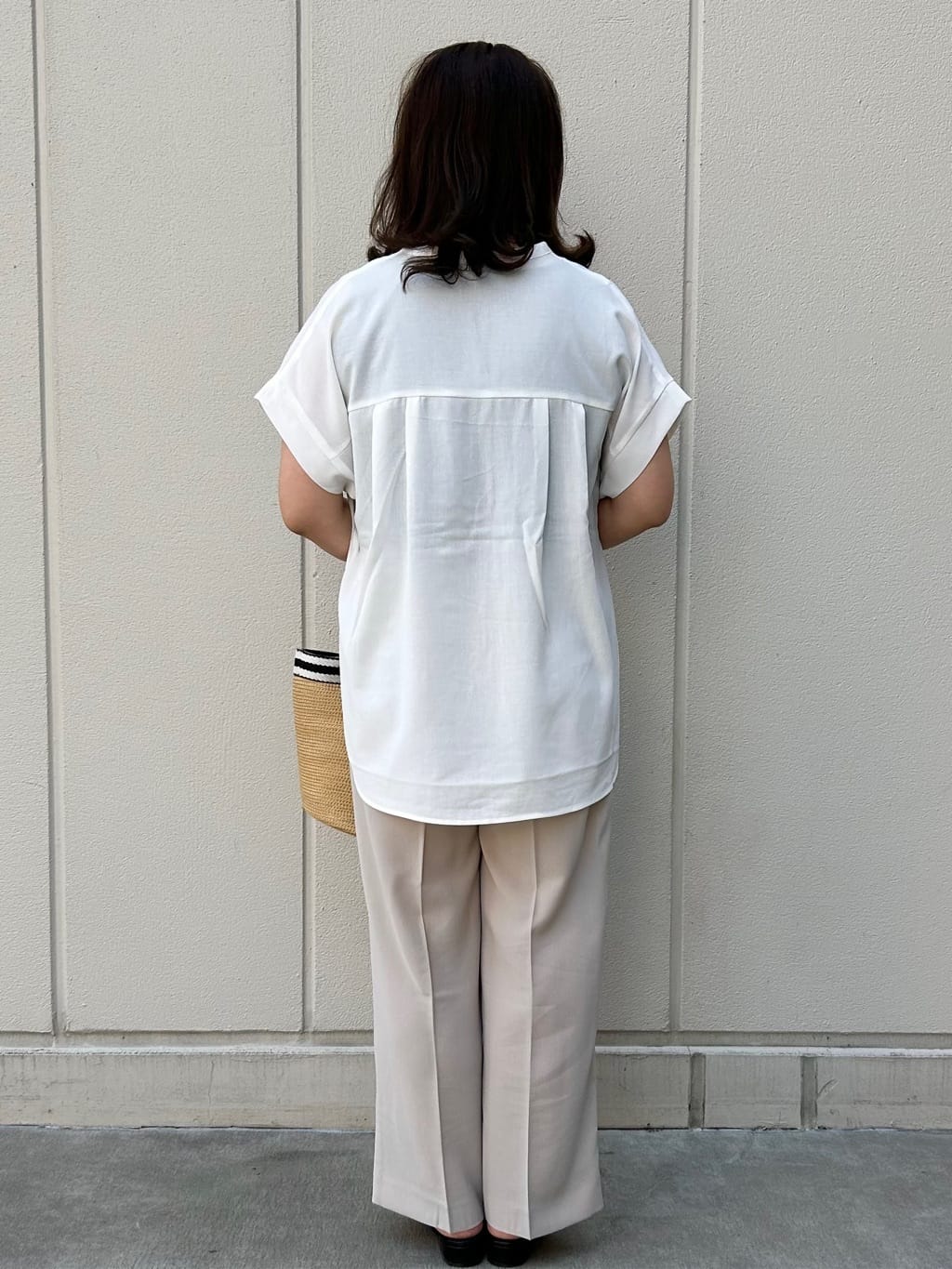 naomiさんの「OPAQUE.CLIP｜《7色展開／SS-LLサイズ》ストレッチスキッパーブラウス／セットアップ対応【洗濯機洗い可／防シワ】」を使ったコーディネート