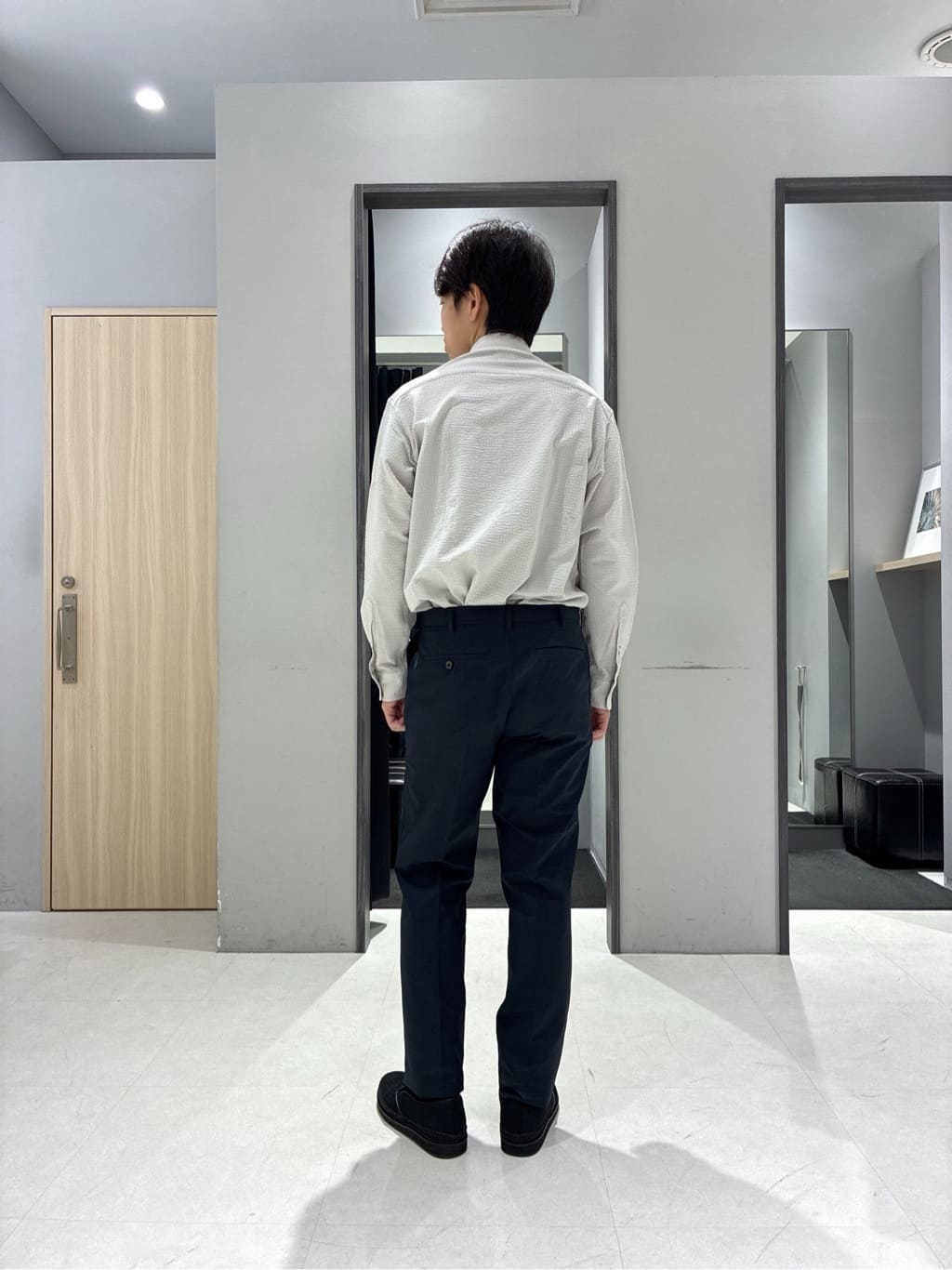 わいずみさんの「TAKEO KIKUCHI｜【抗菌防臭】COOL DOTS（R）ドビープリント ジャケット」を使ったコーディネート