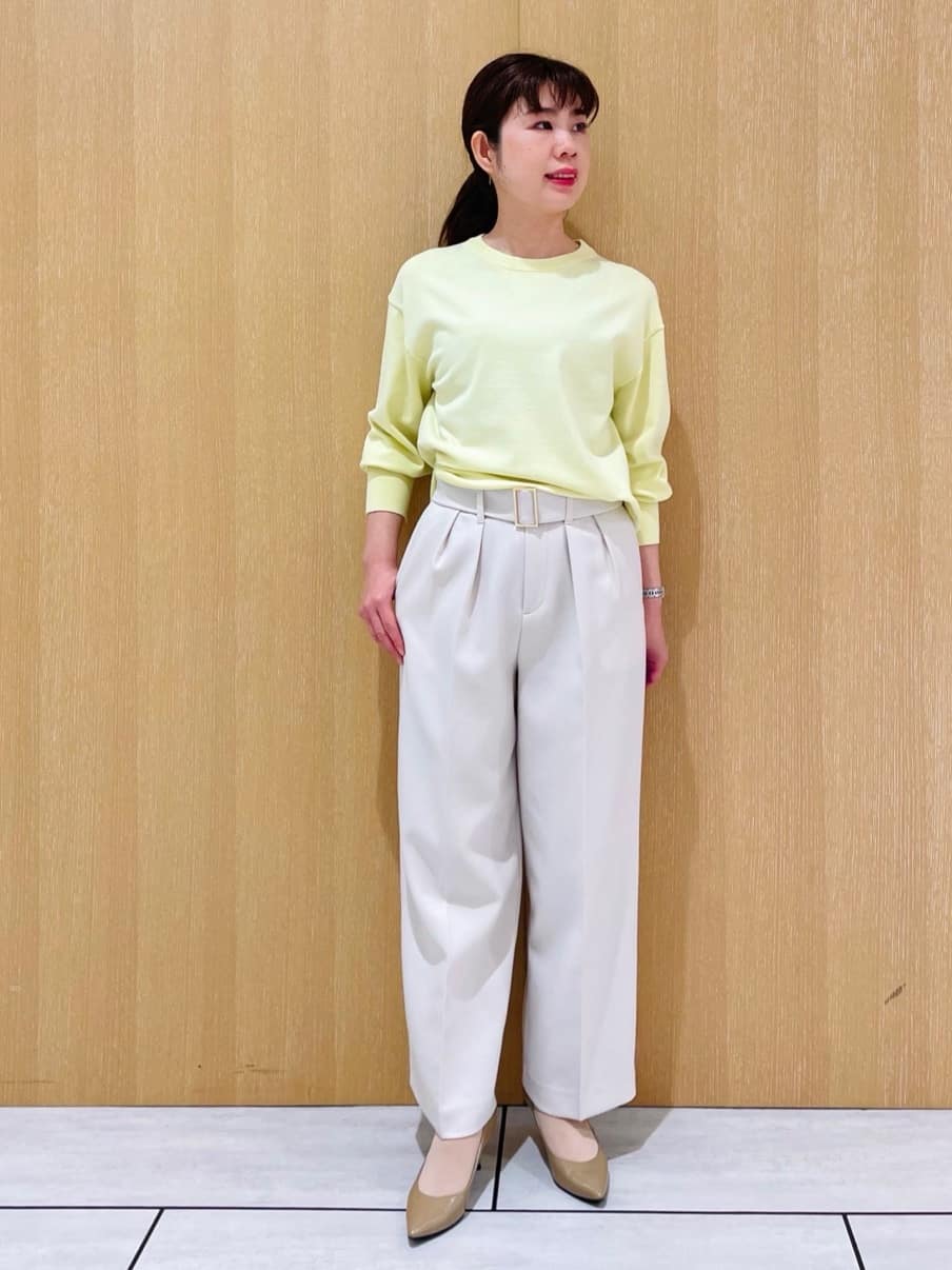 CHISATOさんの「UNTITLED｜◆【洗える/オンオフ使える】袖リブスリットストレッチニット」を使ったコーディネート