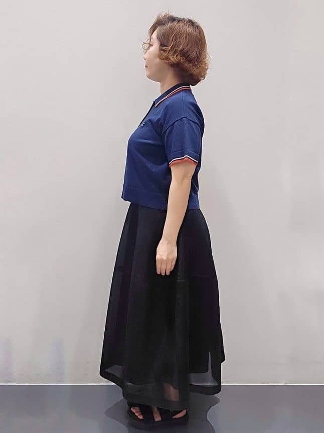 ゆきをさんの「OPAQUE.CLIP｜◆ロゴ刺繍ポロニット【洗濯機洗い可／抗ピル】」を使ったコーディネート