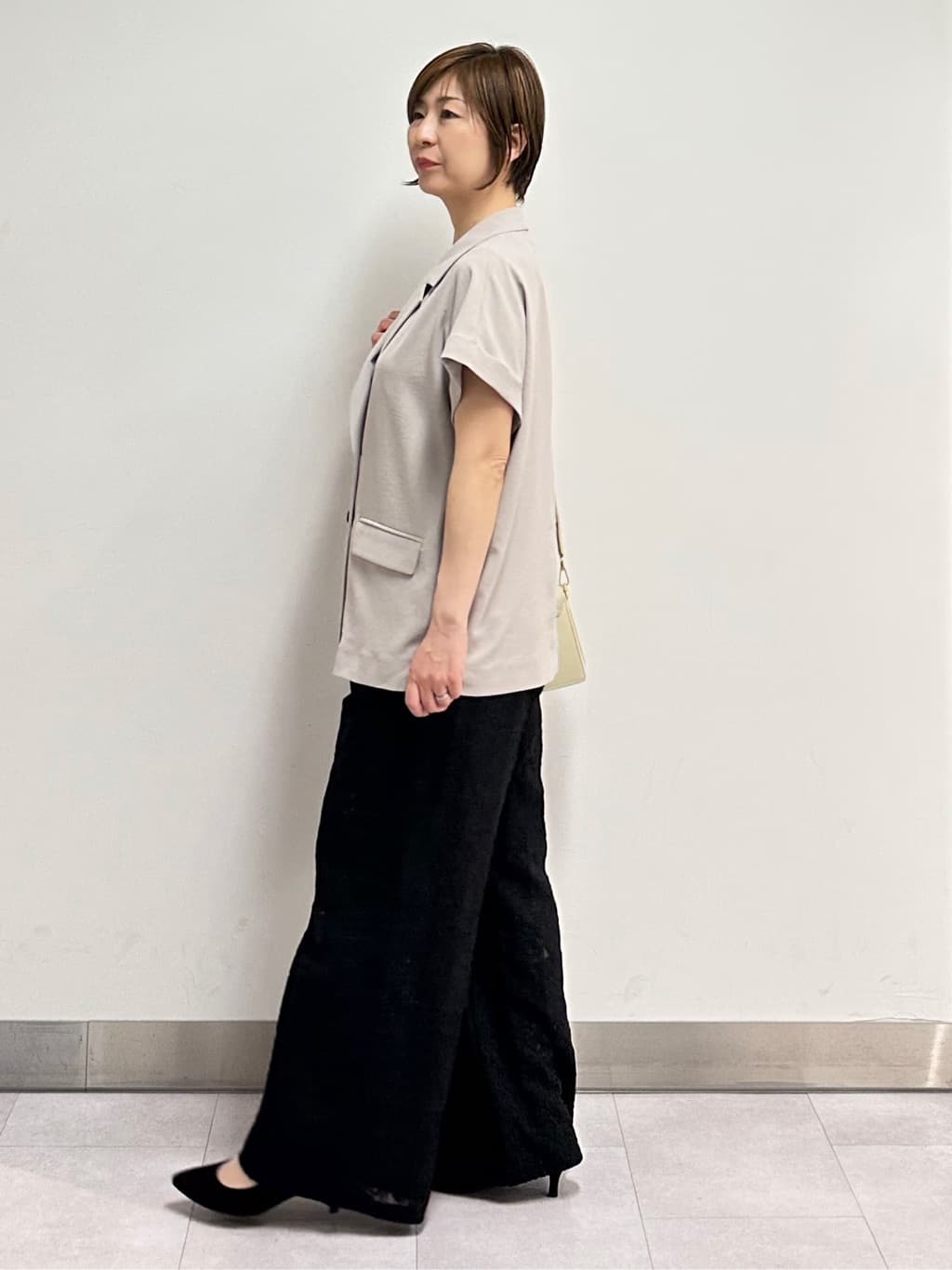 みなこさんの「UNTITLED｜◆【セットアップ可能/接触冷感/イージーケア】リラクミスト　ハーフスリーブジャケット」を使ったコーディネート