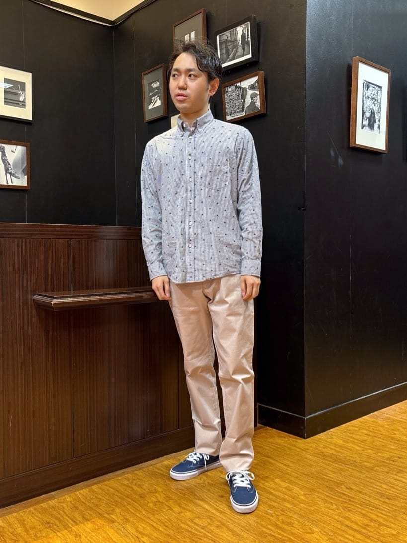 KEIさんの「TAKEO KIKUCHI｜ハットモチーフ ジャカード ストライプ シャツ」を使ったコーディネート