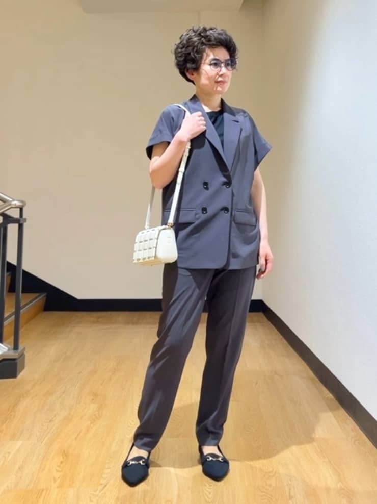 MAYUMIさんの「UNTITLED｜◆【セットアップ可能/接触冷感/イージーケア】リラクミスト　ハーフスリーブジャケット」を使ったコーディネート