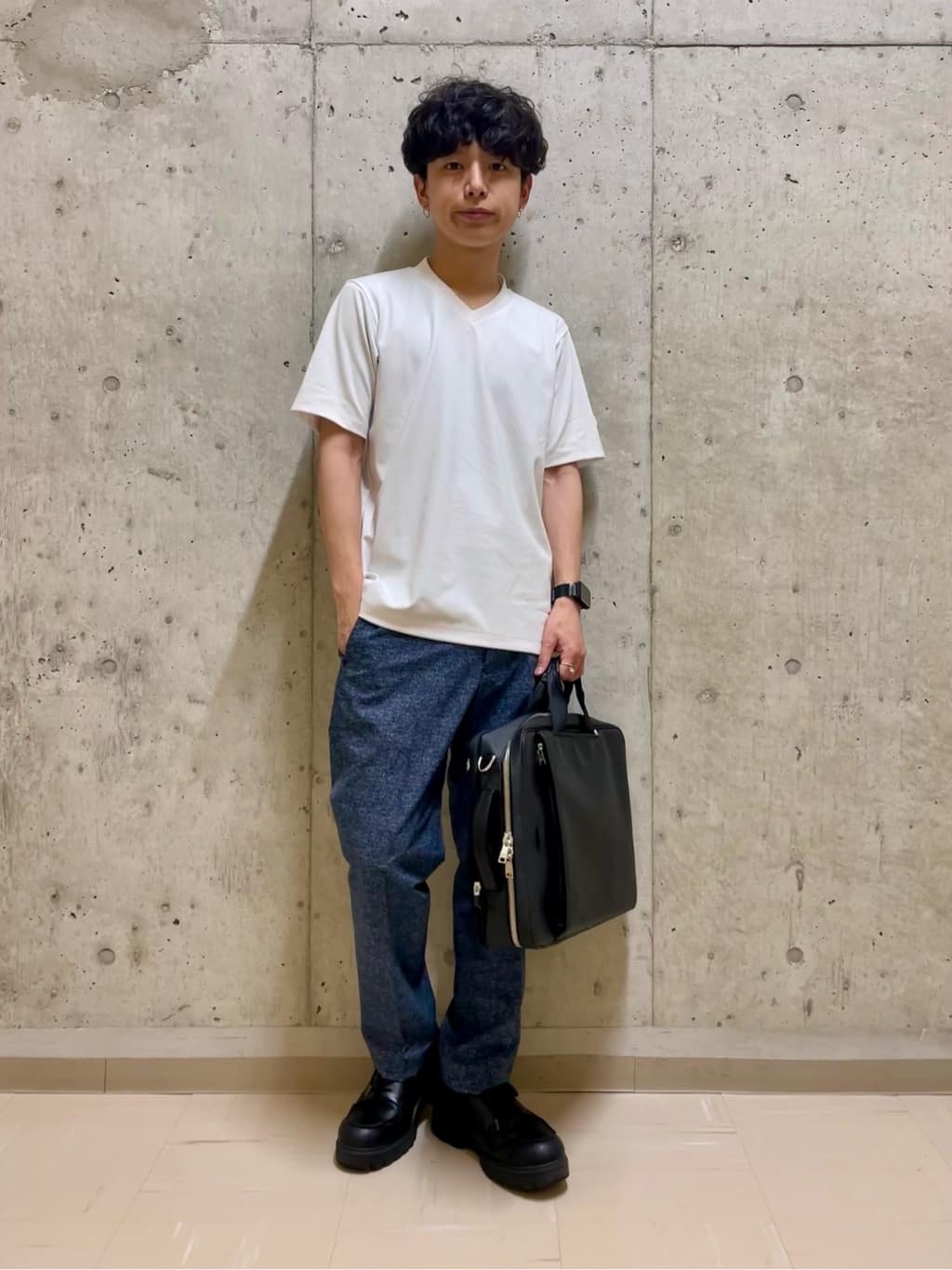 すずきさんの「TAKEO KIKUCHI｜【抗菌防臭】COOL DOTS（R）ドビープリント ジャケット」を使ったコーディネート