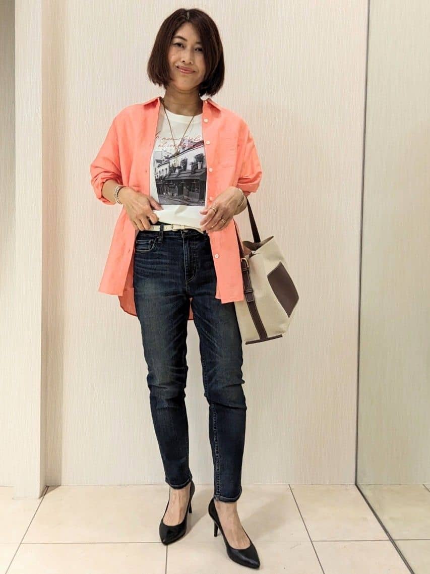 u-macoさんの「UNTITLED｜【Healthy DENIM&times;UNTITLED】別注 R Mrytle（リマートル）テーパードデニム」を使ったコーディネート