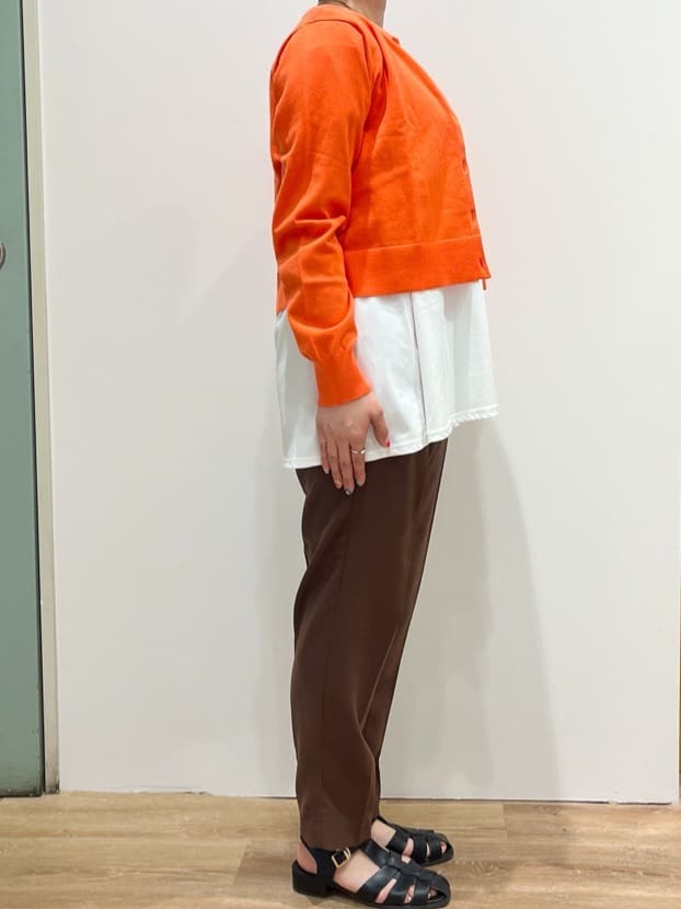 chiakiさんの「OPAQUE.CLIP｜◆チューリップスリーブドッキングカットソー【洗濯機洗い可／接触冷感】」を使ったコーディネート