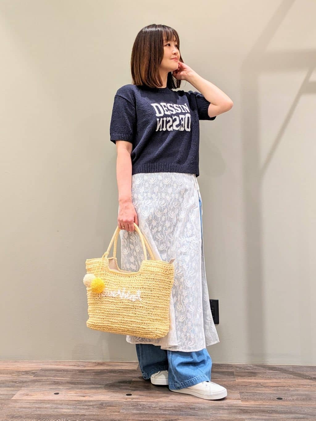 ricoさんの「Dessin｜◆【洗える】デニムワイドマリンパンツ（XS～L）」を使ったコーディネート
