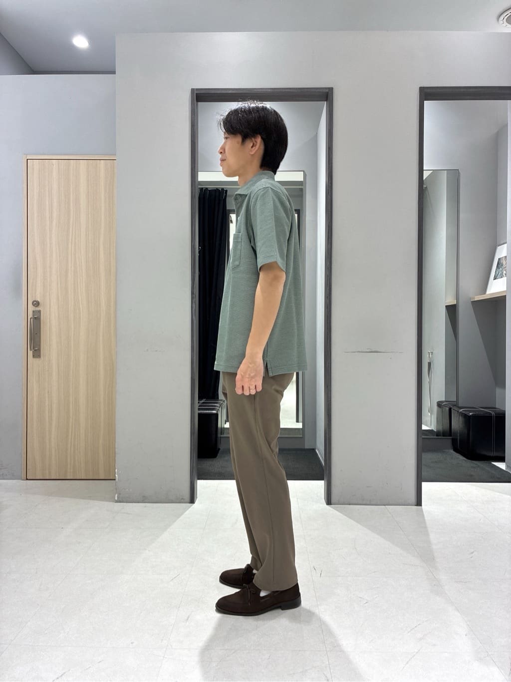 わいずみさんの「TAKEO KIKUCHI｜【抗菌防臭／9色5サイズ展開】ハニカムメランジ ポロシャツ」を使ったコーディネート