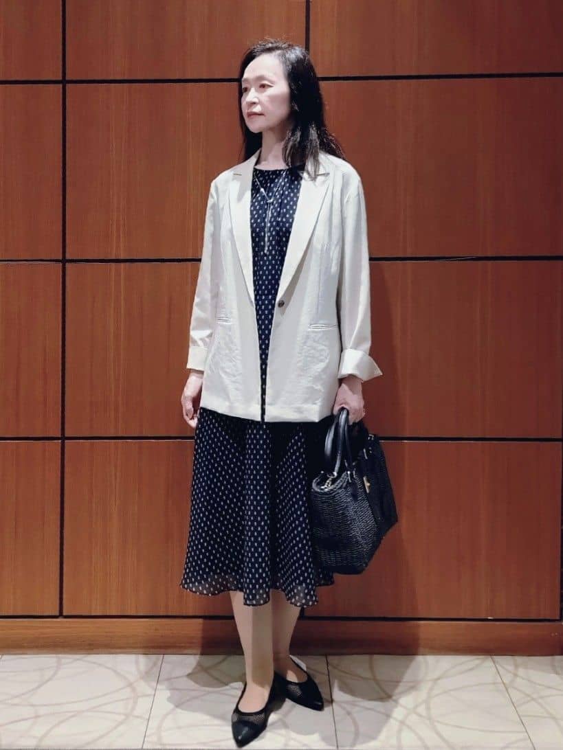 Kさんの「Reflect｜◆【夏SALE／WEB先行カラーあり／マシンウォッシュ可】コツキ幾何柄ワンピース」を使ったコーディネート