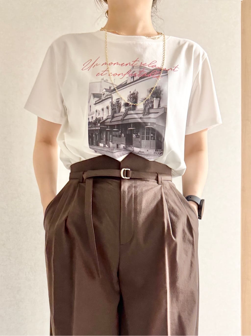 sayuさんの「UNTITLED｜◆【セットアップ可能／オンオフ】ラミー混カラーレスジレ」を使ったコーディネート