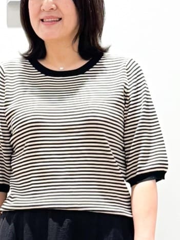 Lilyさんの「grove｜ひんやり多機能・やわらかドライタッチ五分袖プルオーバー」を使ったコーディネート