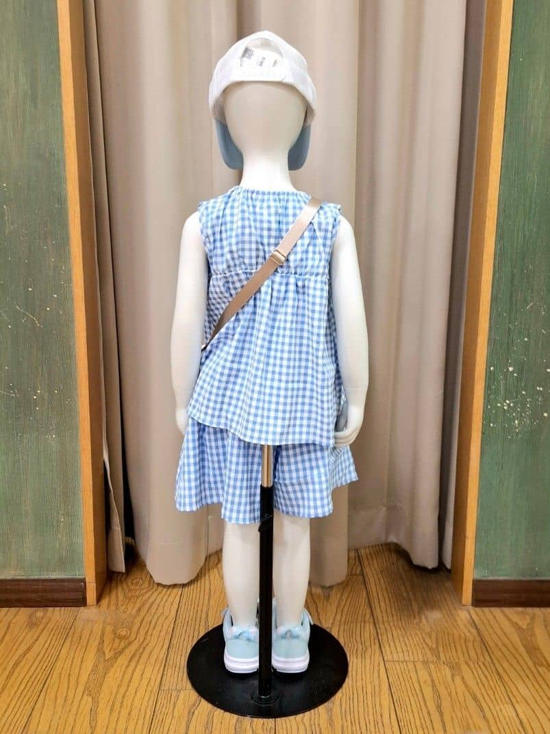 haruさんの「SHOO･LA･RUE｜◆【100-150cm】着るだけでコーデが決まる ギンガムチェックセットアップ」を使ったコーディネート