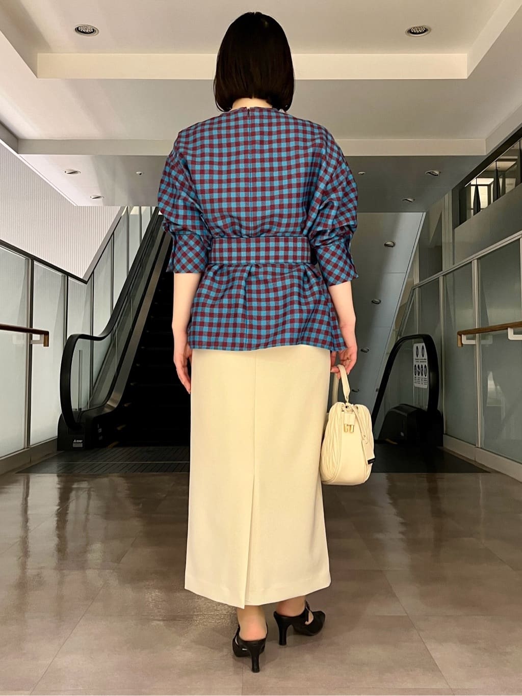 ちりんさんの「UNTITLED｜◆【セットアップ可能】ギンガムチェック ブラウス」を使ったコーディネート
