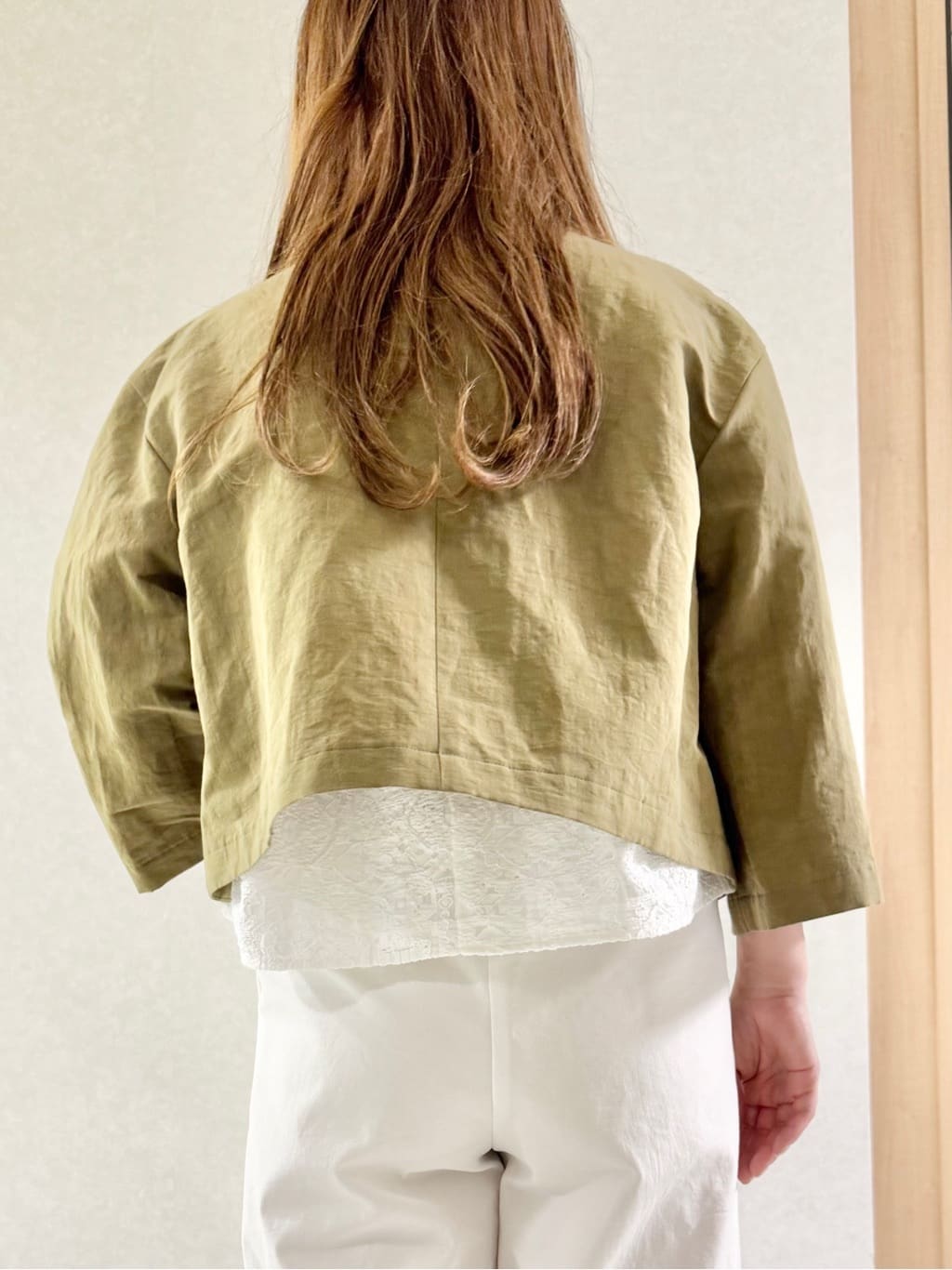 sayuさんの「UNTITLED｜◆【トレンド/七分袖】タイプライター ノーカラージャケット」を使ったコーディネート