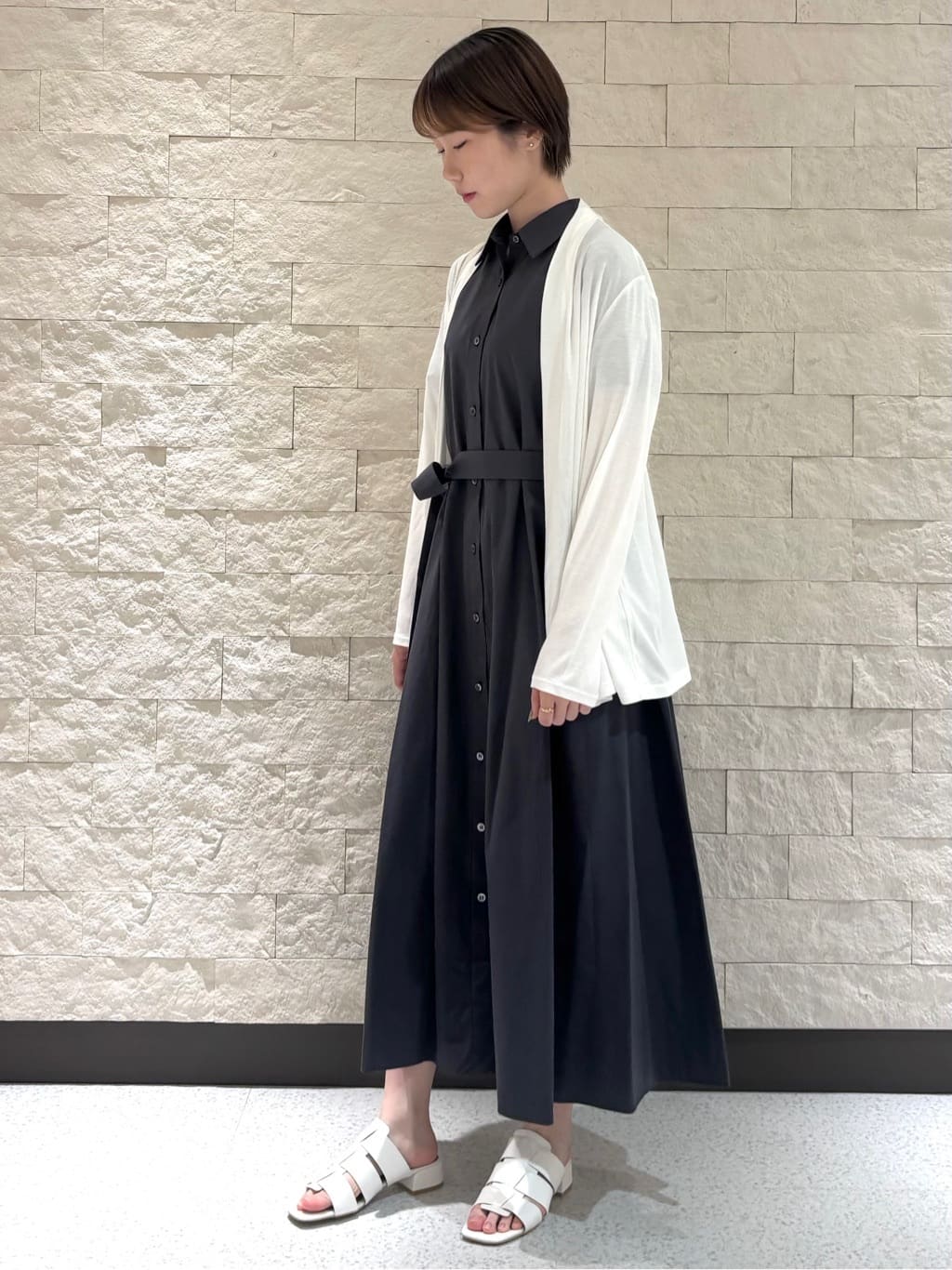 mioさんの「UNTITLED｜◆【合皮】グルカ風デザインミュールサンダル」を使ったコーディネート