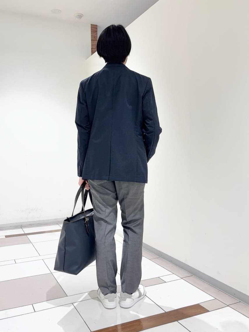 及川さんの「TAKEO KIKUCHI｜【抗菌防臭】COOL DOTS（R）ドビープリント ジャケット」を使ったコーディネート