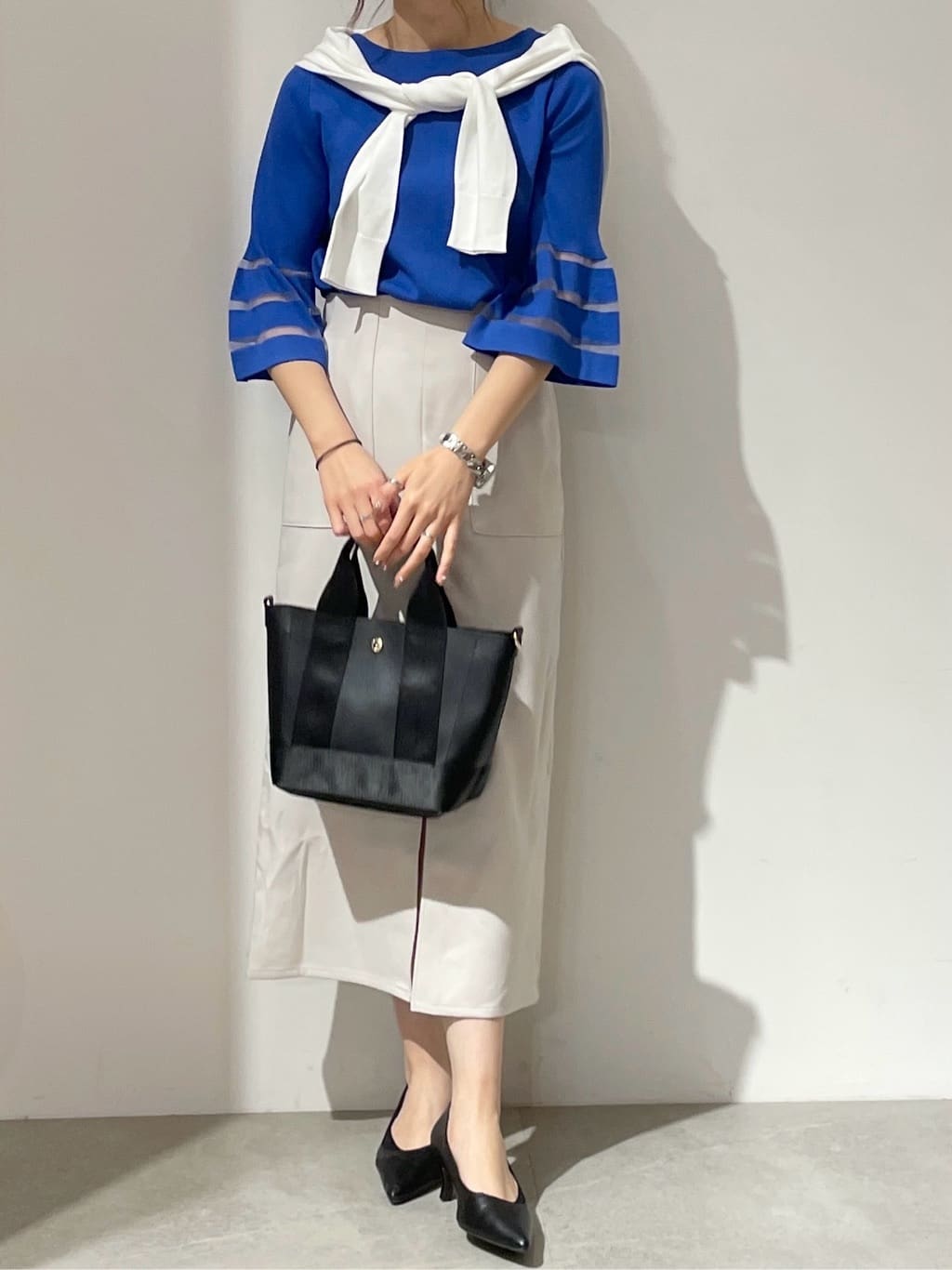 kanahoさんの「OPAQUE.CLIP｜◆クルーネックニットカーディガン／オーガニックコットン混【UV／洗濯機洗い可】」を使ったコーディネート