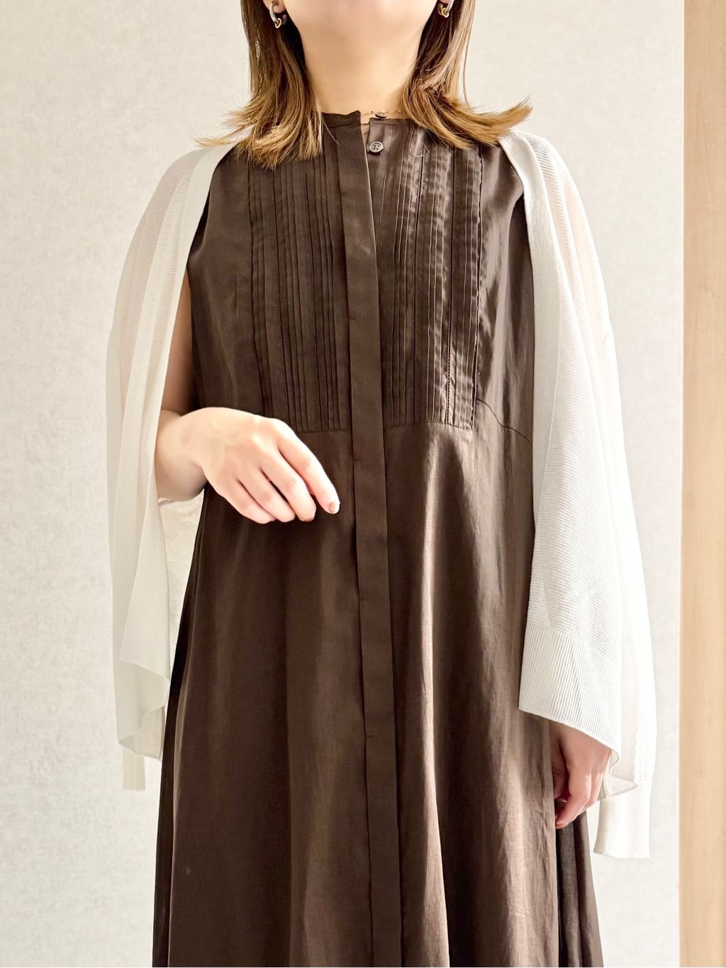 sayuさんの「UNTITLED｜◆【体型カバー/日除け】ドルマンスリーブ ガーターカーディガン」を使ったコーディネート