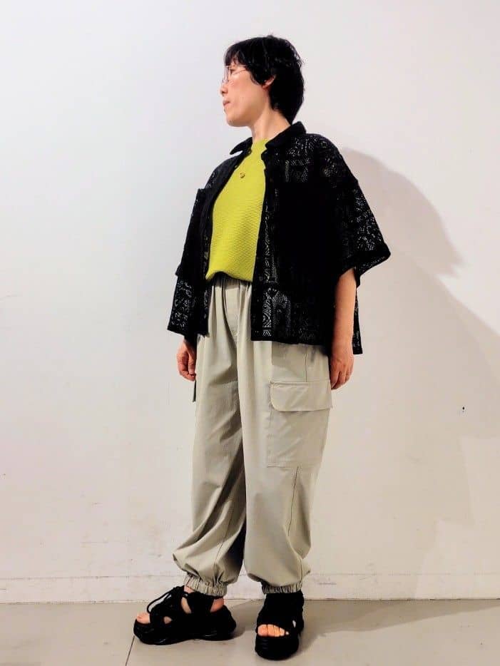 kodamaさんの「THE SHOP TK｜◆総レースシャツ【洗える】」を使ったコーディネート